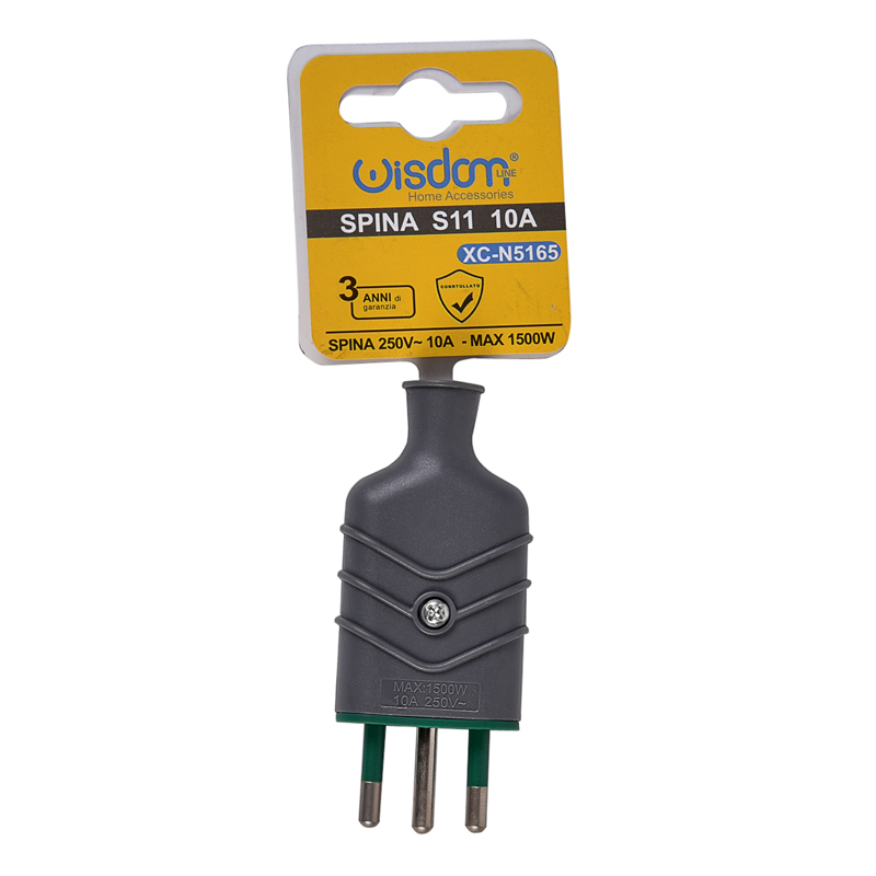 Blister Spina S11 10A 2P/T in Termoplastica Grigia Facile da Installare e Utilizzare