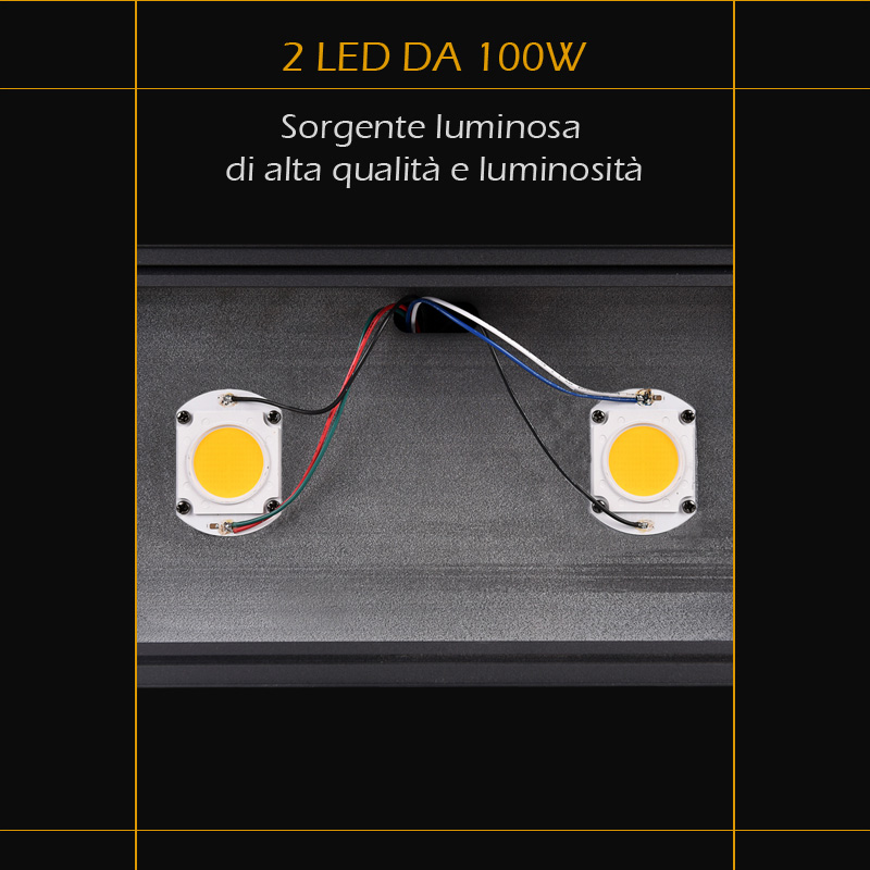 Accecatore LED COB 200W per Interni Illuminazione LED Avanzata Alta Potenza Chip LED COB Accecatore 2x100