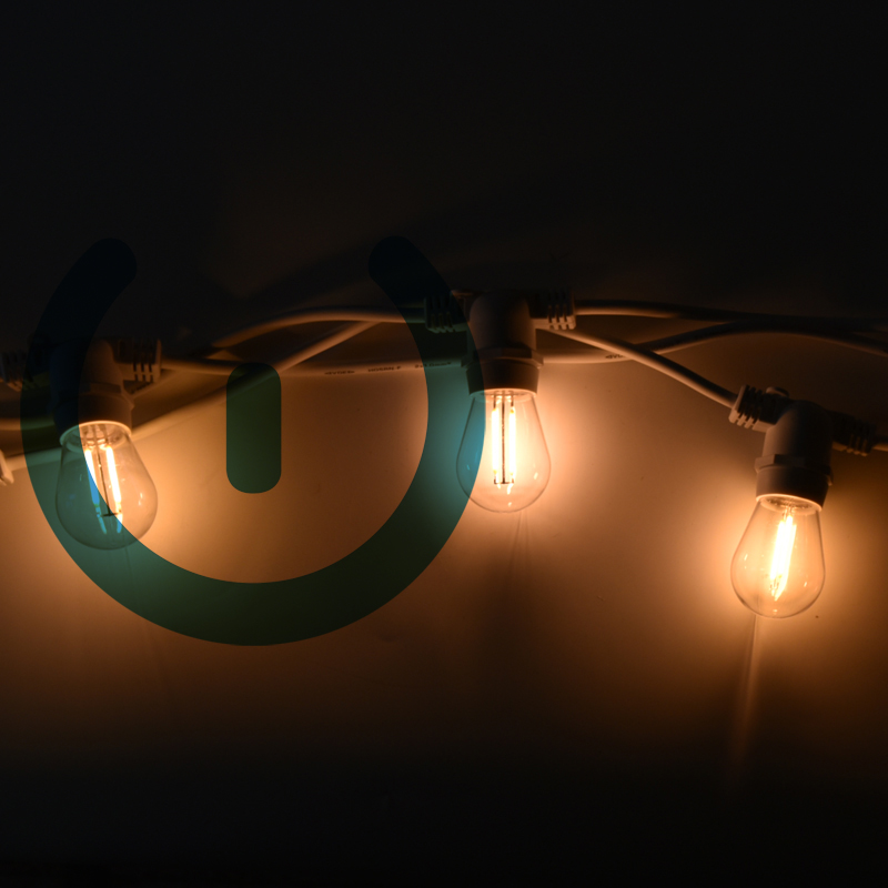 Dettaglio Catenaria 10metri Cavo Bianco Luce Calda 10 Portalampada E27 Illuminazione per Esterni