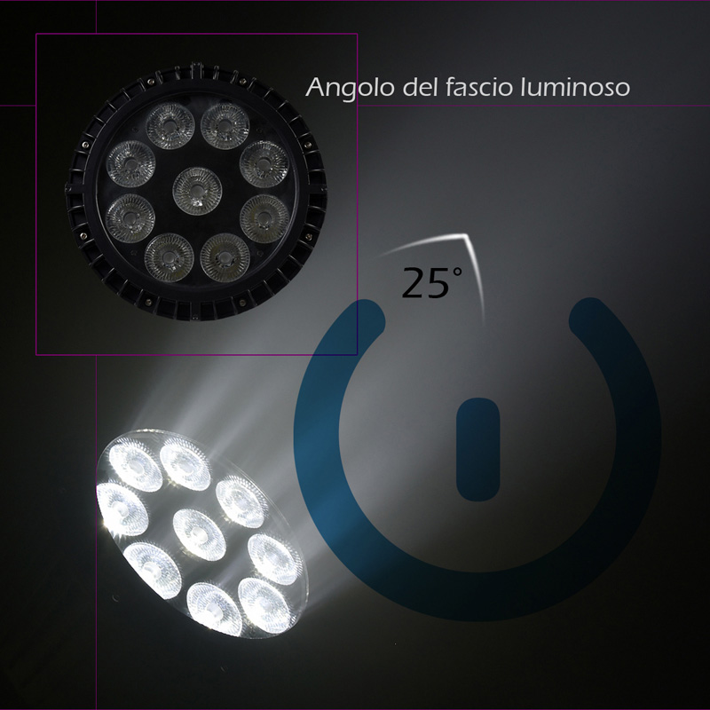 Illuminazione LED Esterna Par 9x10 RGBW IP65 per Eventi Infografica Angolo di Emissione Acqua Par LED 9x10