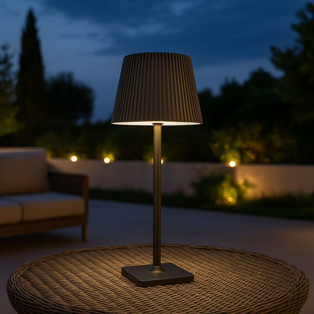 Lampada LED da Tavolo Energia Solare e Ricarica USB Accesa Luce Calda