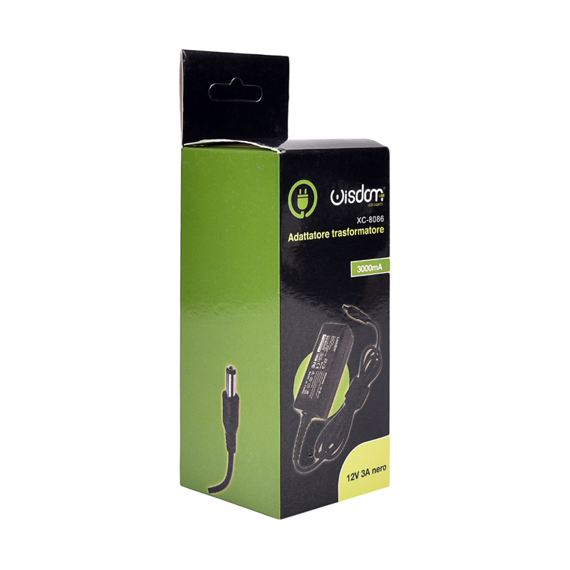 Packaging Alimentatore Universale 12V 3 Ampere per un'ampia Gamma di Dispositivi