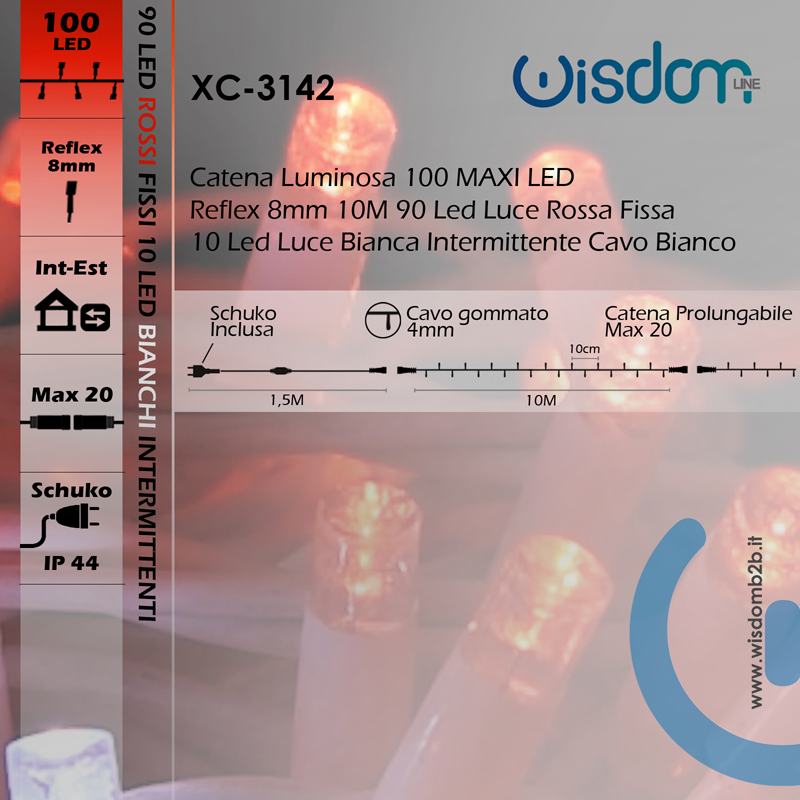 Caratteristiche_Tecniche_Catena_Luminosa_LED_Professionale_Luce_Rossa/Bianca_Cavo_Bianco