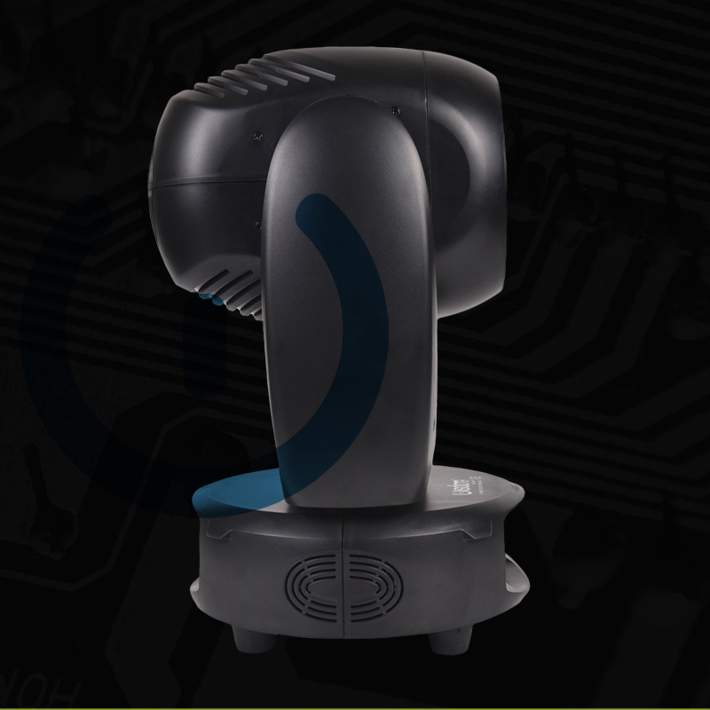 Wisdom Elph 100 Testa Mobile LED RGB Illuminazione Avanzata per Eventi Testa Mobile Elph 100 in Prospettiva Laterale su Sfondo Scuro