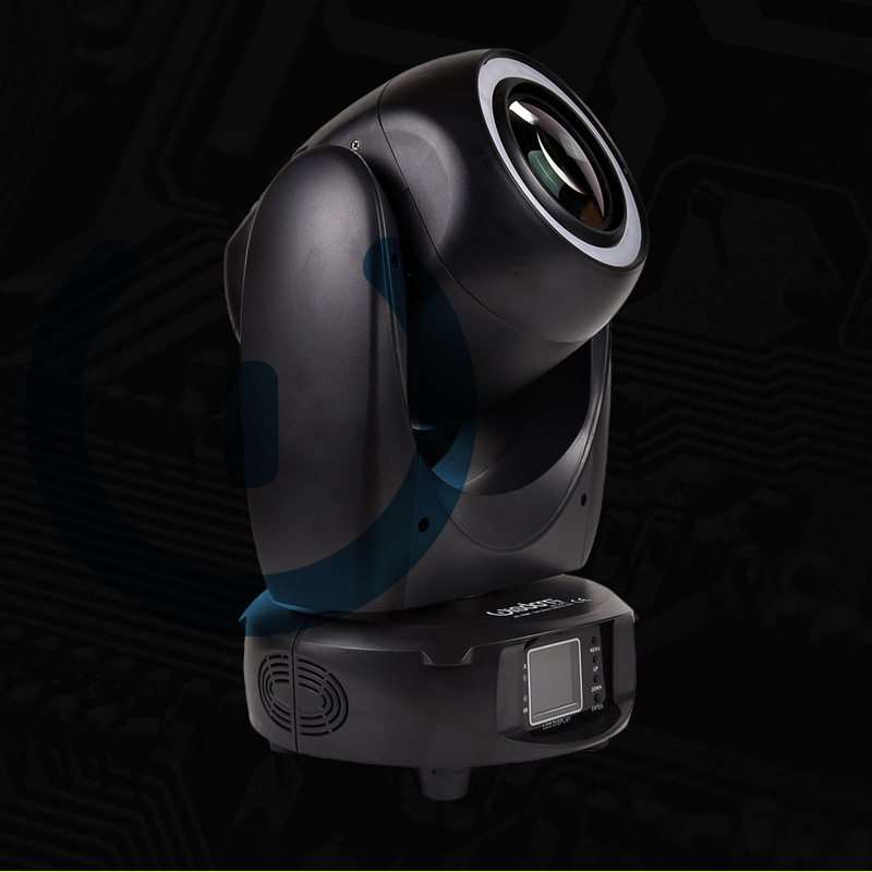 Wisdom Elph 100 Testa Mobile LED RGB Illuminazione Avanzata per Eventi Testa Mobile Elph 100 in Prospettiva a Tre Quarti su Sfondo Scuro