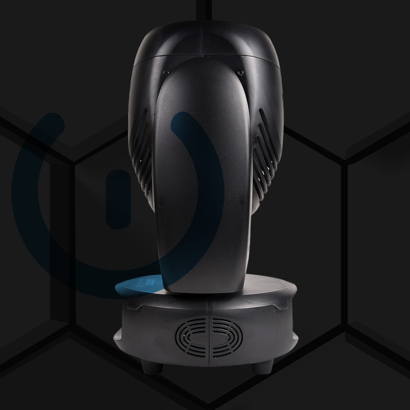 Testa Mobile Elph 5W RGB 3 in 1 Eleganza e Potenza in Illuminazione Testa Mobile Elph Proiettore Laser in Prospettiva Laterale su Sfondo Scuro