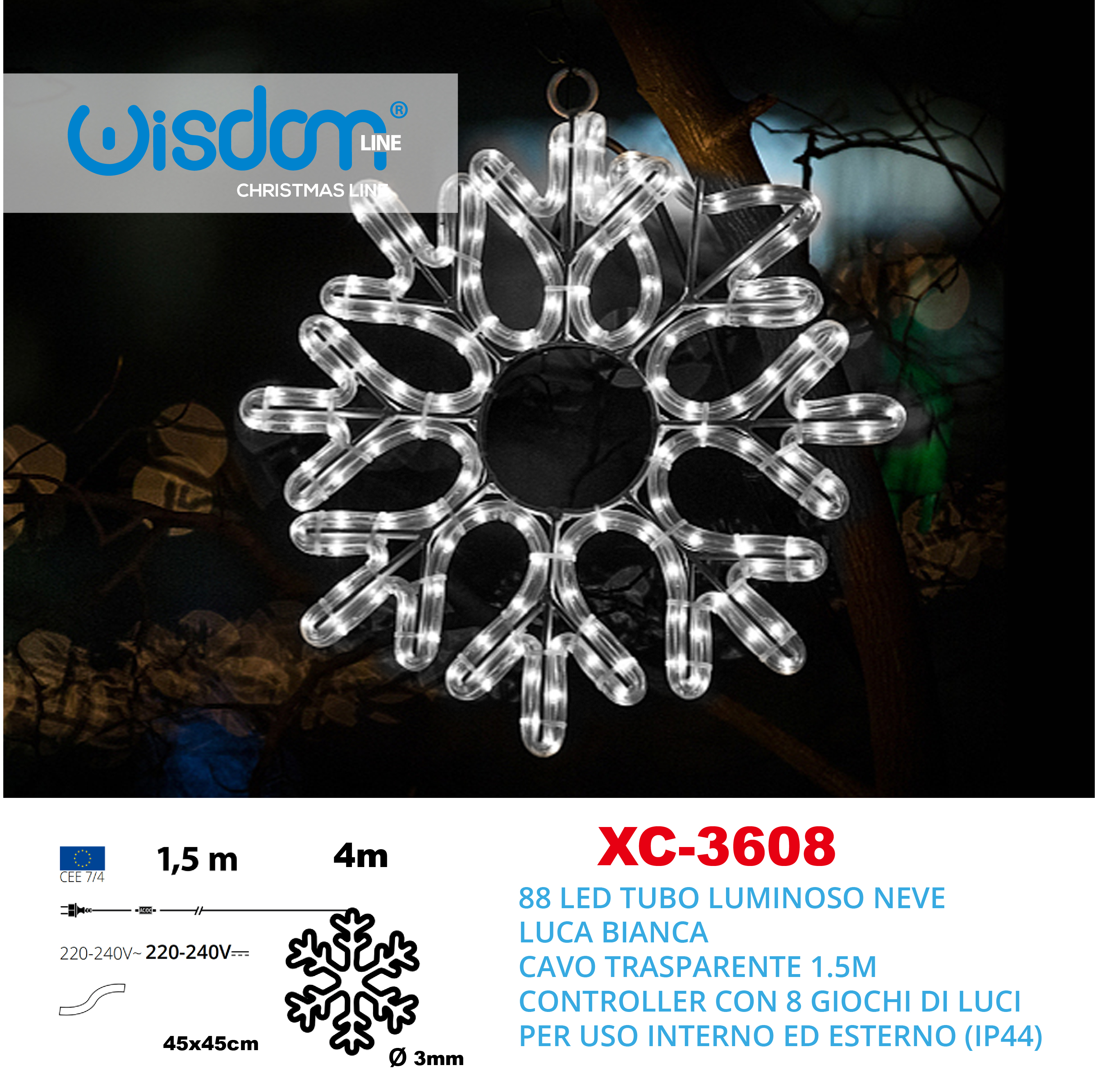 INKEME LED Decorative Lights Fiocchi di Neve Forma Natale Xmas Tree Lights Luci per Esterni 