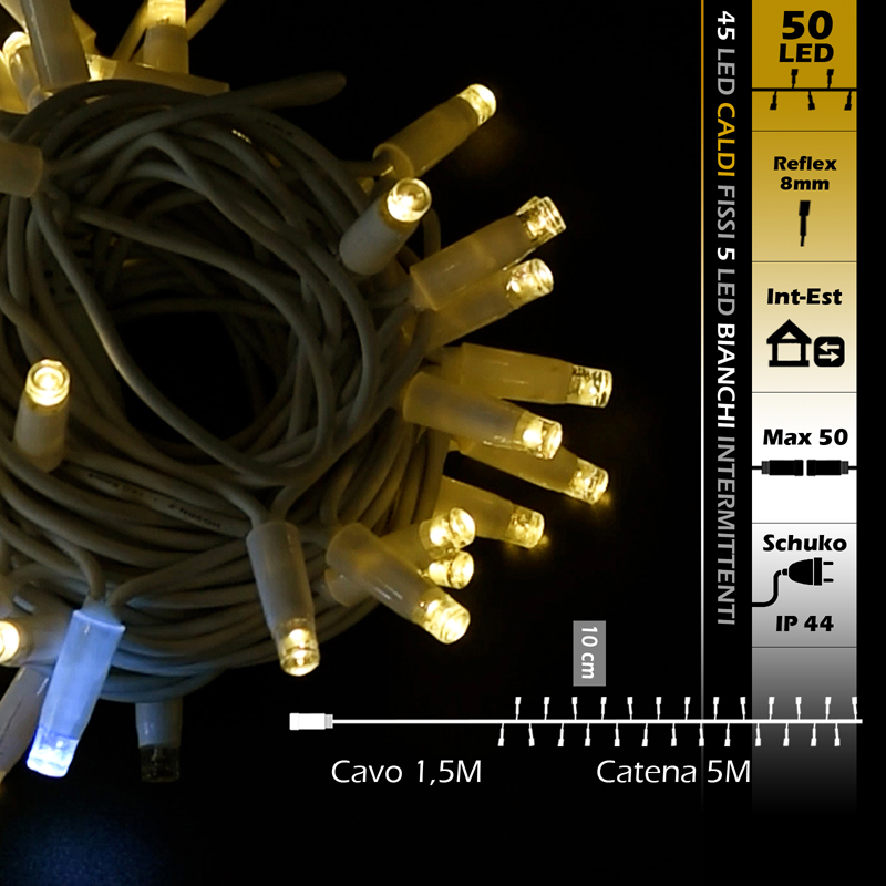 CATENA LUMINOSA 50 MAXILED LUCE CALDA/BIANCA