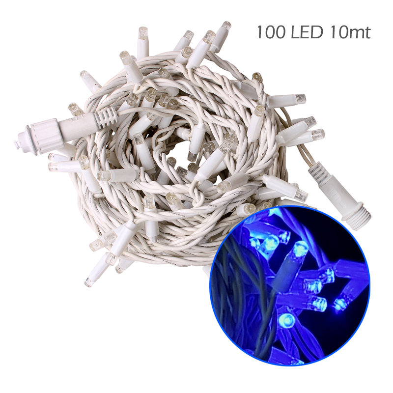 CATENA LUMINOSA 100 MAXILED LUCE BLU/BIANCA