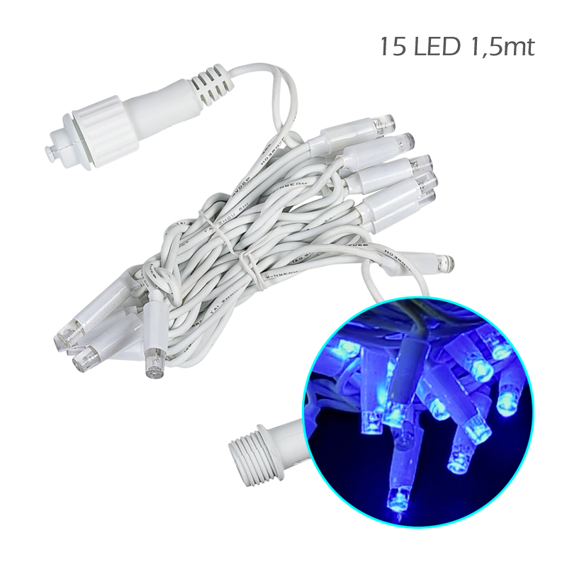 CATENA LUMINOSA 15 MAXILED LUCE BLU/BIANCA