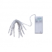 CATENA LUMINOSA LED MULTICOLORE A BATTERIA 1,2M PER PRESEPI E DECORAZIONI NATALIZIE CON CAVO TRASPARENTE E FUNZIONALITA' LUCE FISSA/INTERMITTENTE