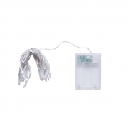 CATENA LUMINOSA LED A BATTERIA DA 2,4 METRI LUCE GIALLA CALDA CAVO TRASPARENTE IDEALE PER ADDOBBI NATALIZI SENZA NECESSITA' DI ALIMENTAZIONE A RETE
