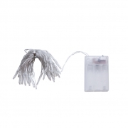 Catena 36 led a batteria per presepe con cavo trasparente 3xAA 3,6mt luce bianca
