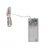 Catena a batteria 2AA con 20 microled e cavo silver 2 mt luce rossa