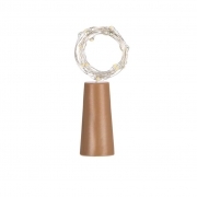 Catena a batteria con 10 microled con tappo vino e cavo silver 1 mt luce bianca