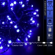 CATENA 200 LED 220V 8 GIOCHI DI LUCE BLU