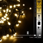 CATENA 50 LED 220V 8 GIOCHI DI LUCE CALDA