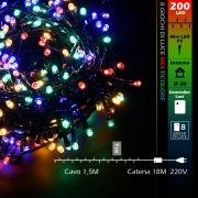CATENA 200 LED 220V 8 GIOCHI DI LUCE MULTICOLORE
