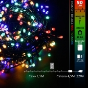 CATENA 50 LED 220V 8 GIOCHI DI LUCE MULTICOLORE