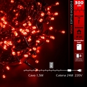 CATENA 300 LED 220V 8 GIOCHI DI LUCE ROSSA